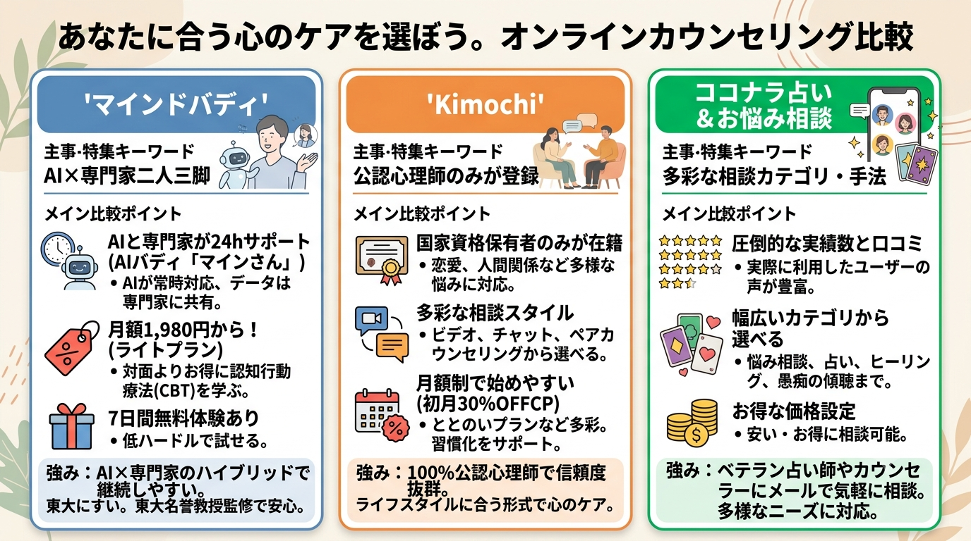 オンライン相談サービス比較